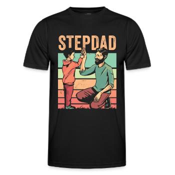 Beau-père Beau-père Beau-père Fête des pères - T-shirt sport Homme - noir - Devant - AI Model Male 178 dark (178cm)