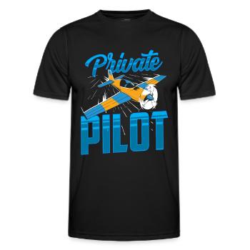 Jet de pilote privé Petit avion Avion léger - T-shirt sport Homme - noir - Devant - AI Model Male 178 dark (178cm)