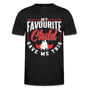 My favorite kid gave me the dad - Men's Functional T-Shirt - black - Front - AI Model Male 178 dark (178cm)