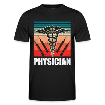 Profession de médecin Médecin Médecin - T-shirt sport Homme - noir - Devant - AI Model Male 178 dark (178cm)