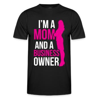 Je suis une mère et une propriétaire d’entreprise - T-shirt sport Homme - noir - Devant - AI Model Male 178 dark (178cm)