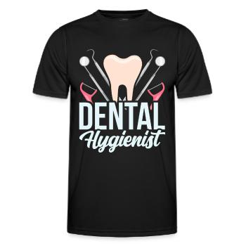 Hygiénistes dentaires Équipe d’hygiène dentaire Dentiste - T-shirt sport Homme - noir - Devant - AI Model Male 178 dark (178cm)