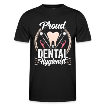 Proud Dental Hygienist Dentist Dental Hygiene - Men's Functional T-Shirt - black - Front - AI Model Male 178 dark (178cm)