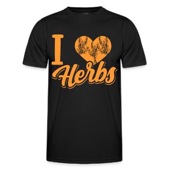 J’adore les herbes herbes herbes aromatiques jardin d’herbes aromatiques - T-shirt sport Homme - noir - Devant - AI Model Male 178 dark (178cm)
