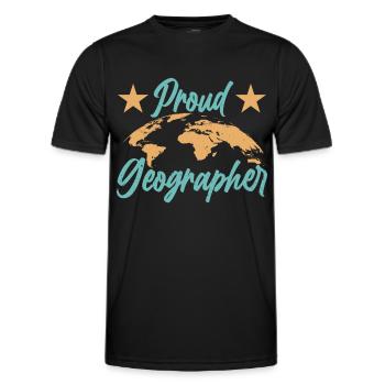 Proud Geography Geography Geography Student - Men's Functional T-Shirt - black - Front - AI Model Male 178 dark (178cm)