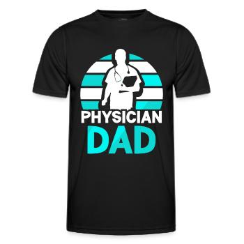 Docteur Père Médecine Médecin Profession médicale - T-shirt sport Homme - noir - Devant - AI Model Male 178 dark (178cm)