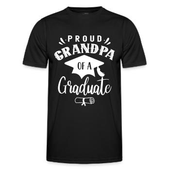 Fier grand-père d’un diplômé diplômé - T-shirt sport Homme - noir - Devant - AI Model Male 178 dark (178cm)