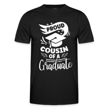 Fier cousin d’un diplômé diplômé - T-shirt sport Homme - noir - Devant - AI Model Male 178 dark (178cm)