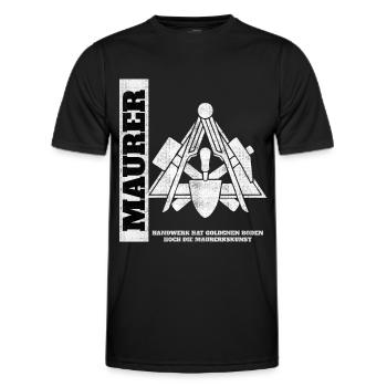 MAURER Hoch die Maurerkunst - Männer Funktions-T-Shirt - Schwarz - Vorne - AI Model Male 178 dark (178cm)