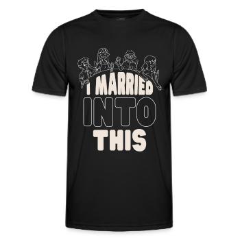 Ich Habe In Diese Familie Eingeheiratet Treffen - Männer Funktions-T-Shirt - Schwarz - Vorne - AI Model Male 178 dark (178cm)