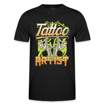 Tattoo Artist Tattoo Studio Tattoo Tattoo - Men's Functional T-Shirt - black - Front - AI Model Male 178 dark (178cm)