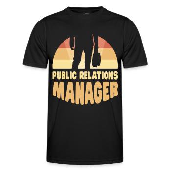 Manager for Public Relations Job PR Profession - Men's Functional T-Shirt - black - Front - AI Model Male 178 dark (178cm)
