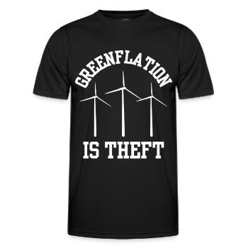 Greenflation is theft energy green inflation - Men's Functional T-Shirt - black - Front - AI Model Male 178 dark (178cm)