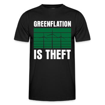 Greenflation is theft Inflation Green Energy - Men's Functional T-Shirt - black - Front - AI Model Male 178 dark (178cm)