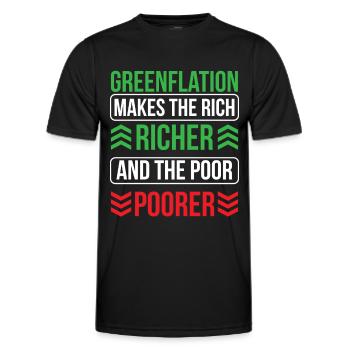 La greenflation rend les riches riches plus riches et les pauvres plus pauvres - T-shirt sport Homme - noir - Devant - AI Model Male 178 dark (178cm)