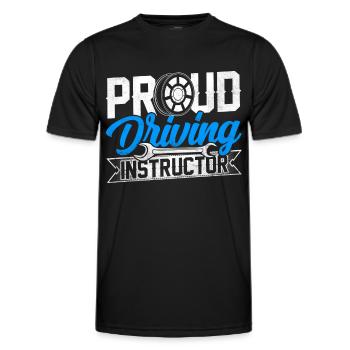 Proud Driving Instructor Driving School Driving Lesson Profession - Men's Functional T-Shirt - black - Front - AI Model Male 178 dark (178cm)