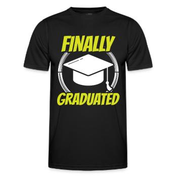 Finally Graduated Graduate Graduate - Men's Functional T-Shirt - black - Front - AI Model Male 178 dark (178cm)