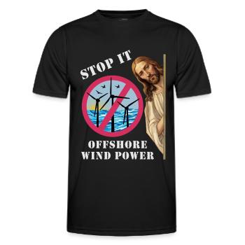 Offshore Windkraft Stopp - Männer Funktions-T-Shirt - Schwarz - Vorne - AI Model Male 178 dark (178cm)