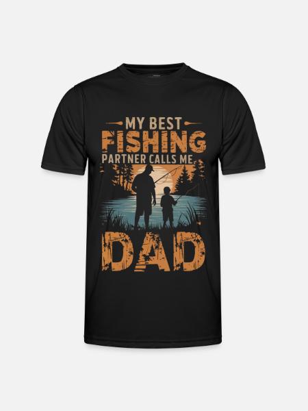 Père et fils Pêche Pêche - T-shirt sport Homme - noir
