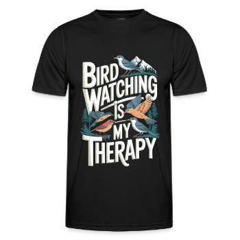 Bird Watching Ornithologist Birds - Men's Functional T-Shirt - black - Front - AI Model Male 178 dark (178cm)
