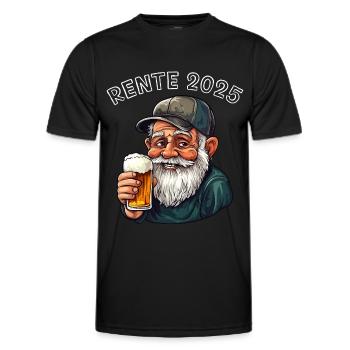 Rente 2025 lustiges verdientes Ruhestands - Männer Funktions-T-Shirt - Schwarz - Vorne - AI Model Male 178 dark (178cm)