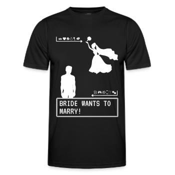 Bride wants to marry bachelor JGA wedding marriage - Men's Functional T-Shirt - black - Front - AI Model Male 178 dark (178cm)