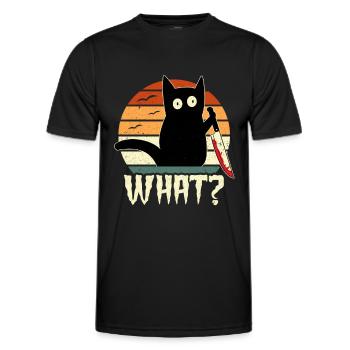 What? - Männer Funktions-T-Shirt - Schwarz - Vorne - AI Model Male 178 dark (178cm)
