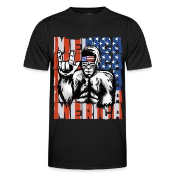 Bigfoot Independence Day America USA - Men's Functional T-Shirt - black - Front - AI Model Male 178 dark (178cm)