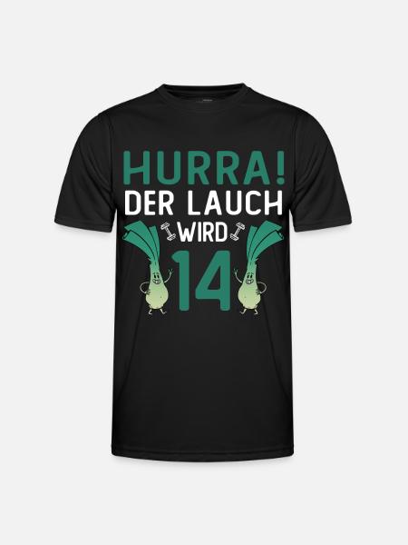 Hurra der Lauch wird 14 - Männer Funktions-T-Shirt - Schwarz