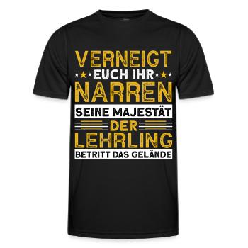 Verneigt Euch Ihr Narren Seine Majestät Lehrling - Männer Funktions-T-Shirt - Schwarz - Vorne - AI Model Male 178 dark (178cm)