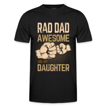 Rad Dad - Génial comme ma fille - Fist Bump - T-shirt sport Homme - noir - Devant - AI Model Male 178 dark (178cm)