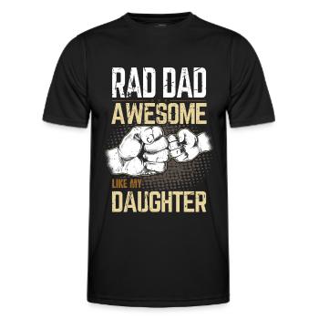 Rad Dad - Génial comme ma fille - Fist Bump - T-shirt sport Homme - noir - Devant - AI Model Male 178 dark (178cm)