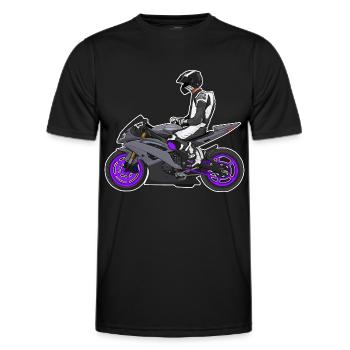 Motorcycle Lifestyle / Motorcycle / Motorcycle biker - Men's Functional T-Shirt - black - Front - AI Model Male 178 dark (178cm)