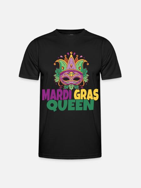 Mardi Gras Queen - Männer Funktions-T-Shirt - Schwarz