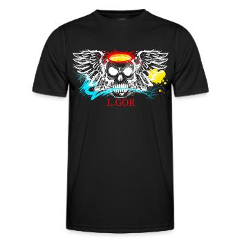 L.Gor stylischer Totenkopf - Männer Funktions-T-Shirt - Schwarz - Vorne - AI Model Male 178 dark (178cm)