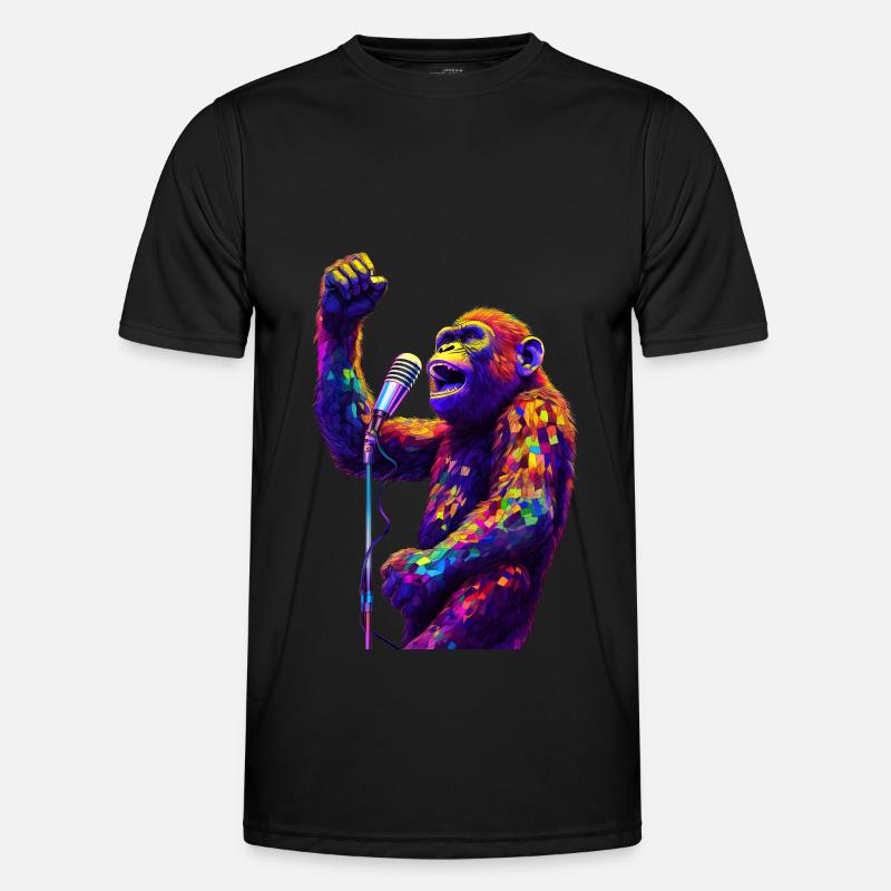 Singing monkey with microphone Men's Functional T-Shirt