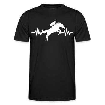Heartbeat Horse - Stallion Mare Ross Equestrian - T-shirt sport Homme - noir - Devant - AI Model Male 178 dark (178cm)