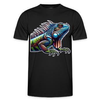 Leguan - Männer Funktions-T-Shirt - Schwarz - Vorne - AI Model Male 178 dark (178cm)