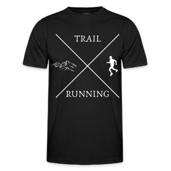 Trail Running Trail Run Traillauf Laufsport - Männer Funktions-T-Shirt - Schwarz - Vorne - AI Model Male 178 dark (178cm)