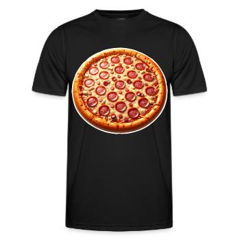 Pizza - Männer Funktions-T-Shirt - Schwarz - Vorne - AI Model Male 178 dark (178cm)