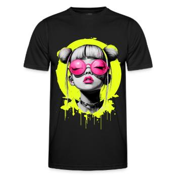 NEon Girl - Men's Functional T-Shirt - black - Front - AI Model Male 178 dark (178cm)