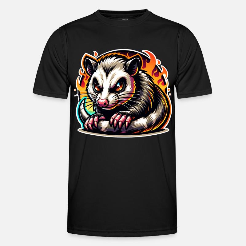 Opossum - Männer Funktions-T-Shirt - Schwarz