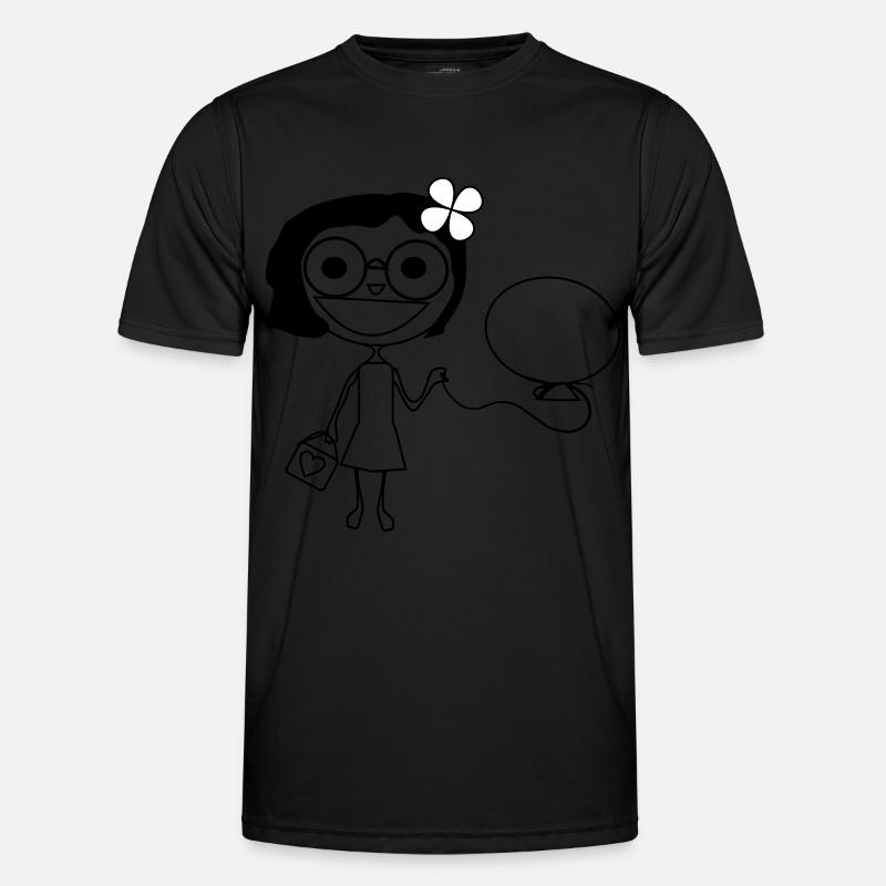 Mädchen - Männer Funktions-T-Shirt - Schwarz