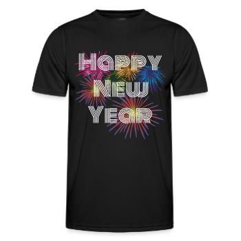Frohes Neues Jahr, Frohes Neues Jahr, Frohes Neues Jahr - Männer Funktions-T-Shirt - Schwarz - Vorne - AI Model Male 178 dark (178cm)