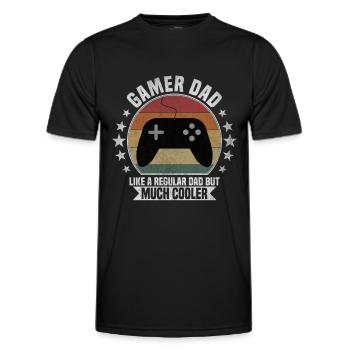 Gamer Dad - Männer Funktions-T-Shirt - Schwarz - Vorne - AI Model Male 178 dark (178cm)