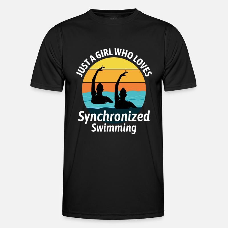Synchro Schwimmer Synchronschwimmen Mädchen - Männer Funktions-T-Shirt - Schwarz