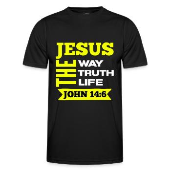 Jesus Jesus Jesus Christlich Christlich Christlich - Männer Funktions-T-Shirt - Schwarz - Vorne - AI Model Male 178 dark (178cm)