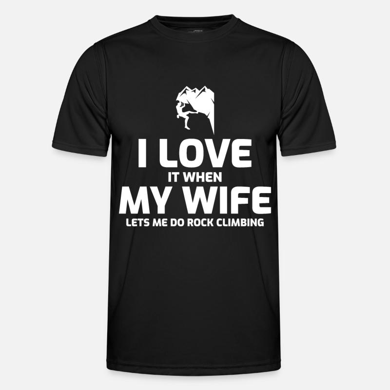 Klettern Bouldern Wandkletterer Ehemann - Männer Funktions-T-Shirt - Schwarz