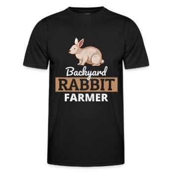 Hinterhof Kaninchen Landwirt Tierhaltung Farm Lustig - Männer Funktions-T-Shirt - Schwarz - Vorne - AI Model Male 178 dark (178cm)