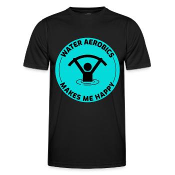 Wassergymnastik Aquafitness Aqua Exercise - Männer Funktions-T-Shirt - Schwarz - Vorne - AI Model Male 178 dark (178cm)